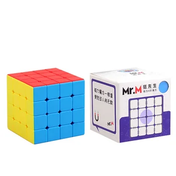 Karstā Pārdošanas SengSo Shengshou Mr. M Magnētisko Ātrums 4x4 4x4x4 Atriebties Magic Cube Vērpjot Puzzle Melnā Uzlīme Stickerless Versija Kuba