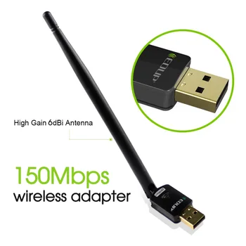 Karstā usb wifi adapteri 150mbps augstas iegūt 6dbi wifi antena 802.11 n tālsatiksmes usb wi-fi uztvērēja Ethernet tīkla karte