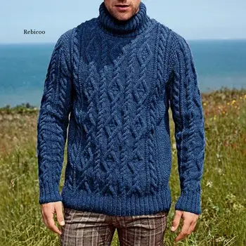 Kašmira augstu uzrullētu apkakli vīriešu džemperis rudens ziemas džemperis, apģērbs ropa hombre pull homme hiver džemperi, vīriešu džemperi ar atlokāmu apkakli