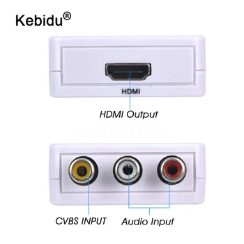Kebidu Mini HD Video Lodziņš 1080P AV Converter Adapteri Standarta HDMI-savietojams ar AV Saskarnes PS3 PS4 HDTV, HD DVD VHS