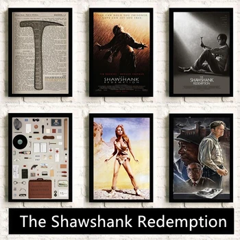Klasisko Filmu The Shawshank Redemption Kvalitātes Sienu Mākslas Mājas Dekoru Kanvas Glezna Mākslas Ziemeļvalstu Apdare, Bārs, Kafejnīca Istaba Plakāts