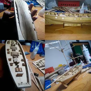 Koka Kuģa Modelis Jahtu Rotaļlietas Harvey Buru Modelis, Salikts Koka Komplekts DIY 30 Montāžu būvkonstrukciju Komplekti