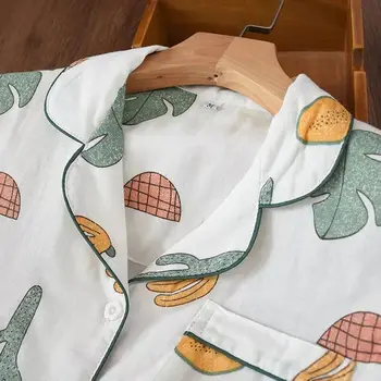 Kokvilnas Marle Plānas Elpojoši Sieviešu Pidžamas Kas Zaudē Svaigu Apģērbu Karikatūra Sleepwear Ērts Plus Lieluma Pidžamas