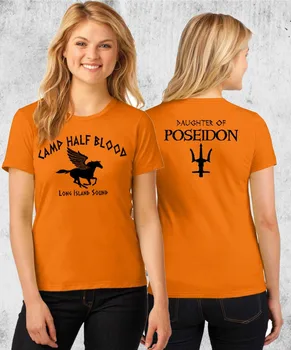 Kuakuayu HJN Nometnes Pusi Asins T-krekls Percy Jackson Halloween Kostīmu 2 Sided Print sievietēm, kas Aprīkoti Dāmas, unisex izmērs Krekli