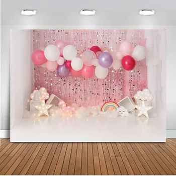 Kūka Sagraut 1. Dzimšanas dienu Fotogrāfijas Fons, Meitenes Rozā Spīdums Puse Fona Dekoriem Mazā Princese Baby Dušas Aksesuārus dod priekšroku