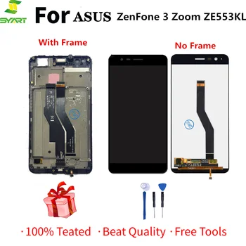 LCD Displejs Priekš ASUS ZenFone 3 Tālummaiņa ZE553KL Touch Screen Digitizer Montāža Nomaiņa Ar Rāmi ASUS LCD Z01HDA