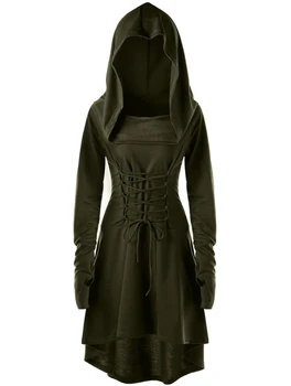 Lady Kapuci Kleita Halovīni Kostīms Sieviešu Mednieks Strēlnieks Viduslaikos, Renesanses Seno Tērpu Vintage Puse Kristiešu Uzvalks