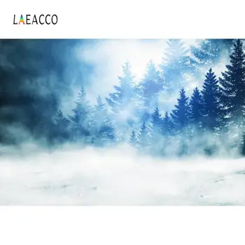 Laeacco Ziemas Sniega Meža Koku Priežu Nakts Gleznainā Dabas Skatu Foto Fona Photocall Foto Fons Foto Studija