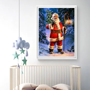 LaoJieYuan Dimanta Izšuvumi Ziemassvētku Attēlu Ar Rhinestones Dimanta Krāsošana Pilnu Kvadrātveida Rhinestones Mozaīkas Mājas Apdare