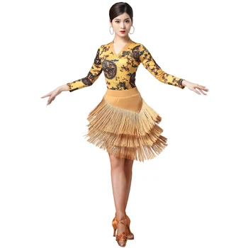 Latīņamerikas Deju drēbes Sievietēm, Jauniem Pieaugušo Kostīmu latīņamerikas Deju Apģērbu Salsas latīņu bārkstis svārki 6002+7002
