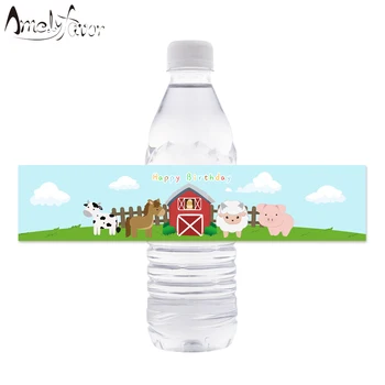 Lauksaimniecības Dzīvnieku Ūdens Pudeli, Ietinēji Lauksaimniecības Dzīvnieku Ūdens Pudeles Etiķetes Bērniem Dzimšanas Dienas Ballīti Apdare Piederumi Saimniecības Baby Dušas Dekori