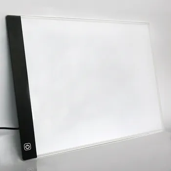 Led Apgaismota Rasējamais Dēlis Ultra A4 Zīmēšanas Galda Tablete Gaismas Pad Skiču Grāmatu Tukšu Audekls Gleznošanai Akrila, Akvareļu Pai