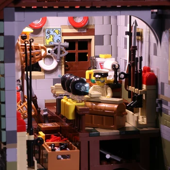 Led Light Komplekts ir Savietojams Lego 21310 Celtniecības Bloki Radītājs Pilsētas Ielu 16050 Veco Zvejas Veikals Rotaļlietas(gaisma ar Akumulatoru kārba)