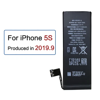 Litija Augstas Kvalitātes Nekustamā jauda 3.8 V 1560mAh Akumulators iPhone 5S 5C iPhone5S Uzlādējams Tālrunis Bateria Baterijas