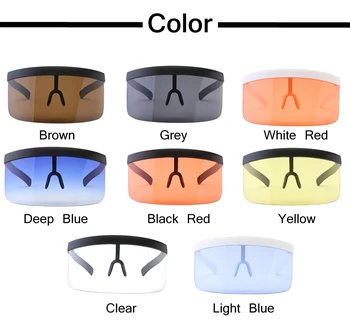 LongKeeper Sievietes Lielajam Vairogs Sejsegu Saulesbrilles Vīriešiem UV400 Flat Top tīrtoņa Krāsu Objektīvs Lielu Sejsegu Brilles Gafes 8025