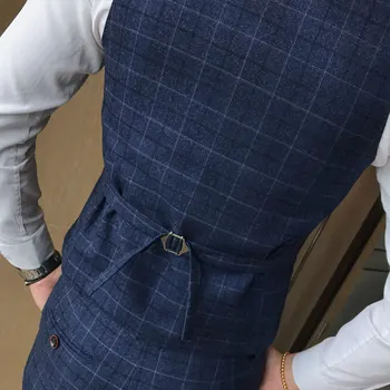Luksusa vīriešu pārbaudīt veste uzvalku bikses 2019 vīriešu formālās valkāt kāzu kleitu, lielu izmēru gadījuma uzņēmējdarbības vīriešu uzvalks, veste bikses