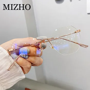 MIZHO Filtrēšanas Aizsargāt Redzi Anti Zilā Gaisma Brilles Sievietēm, kas Izskatās Pēc Tālruņa Bloķēšana Saules Datoru bez apmales Brilles Metāla Ins
