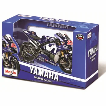 Maisto 1:18 Yamaha 2018 Čempions 46Team Sacīkšu Silvardo sākotnējā atļauts simulācijas sakausējuma motocikla modeli, rotaļu automašīnas, Vācot