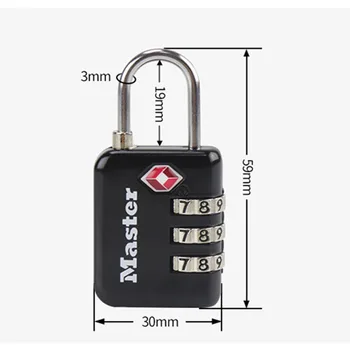 Master Lock TSA Bloķēšanas 3 Ciparu Paroli, Muitas Bagāžas Slēdzeņu Anti-theft Mini Koda Atslēga, par Čemodānu Bagāžas Soma Ceļojumiem