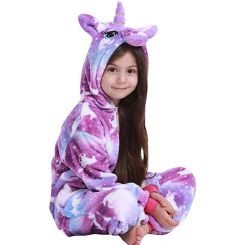 Meitene Zēns Kigurumi Dūriens Pidžamas Bērniem jumpsuit Sleepwear Bērniem, Dzīvnieku Flaneļa Licorne Baby Onesies Pegasus Cosplay Sleepwear