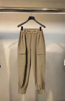 Melna Kravas Bikses Gadījuma Bikses Sieviete Rudens Ziemas Dizainers Luksusa Sieviešu Apģērbs Džinsi Indie Drēbes Harajuku