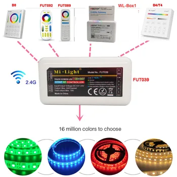 Miboxer 2.4 G RGB+KMT/RGBWW led strip Gaismas Kontrolieris 4-Zonas Tālvadības Smart Paneļa WiFi iBox FUT039/FUT092/FUT089/WL-Box1/B4/T4