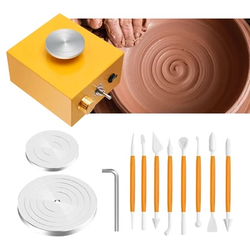 Mini Atskaņotāji Keramikas Riteņu Keramikas Mašīna, Elektriskā Keramikas Riteņu DIY Māla Instruments, ar Paplāti Keramikas Darbu ES Plug