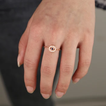 Minimālu delikāts gards Šarnīrs midi sievietes pirkstu ļauno aci šarmu gredzenu noregulēt ķēdes laimīgo acu gredzeni
