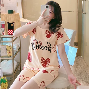 Modes 2020. gadam Māsu Pidžamas Sieviešu Sleepwear Uzvalks vasaras Īsām piedurknēm Sleepwear Sieviete Grūtniecības Pijama Komplekts Dzemdību Homewear