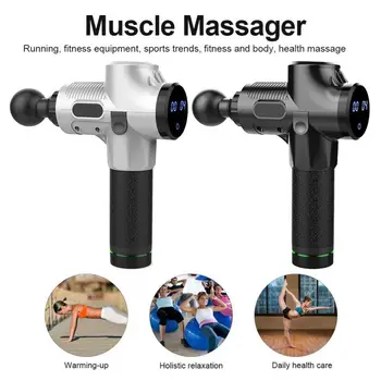 Muskuļu Masāža Pistoli 20 Ātrumi Sišanas Vibrāciju Terapija Dziļo Audu Massager Atpūsties Sāpju Fascijas Masāža Mašīna 6 Vadītāji