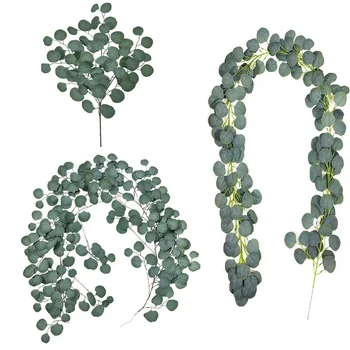 Mājas Dekori Mākslīgo Viltus Eikalipta Augi Green Garland Rotangpalmas Vīnogulāju Zariem Galda Kāzu Puse, Sienas Karājas Apdare