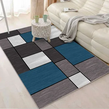 Mūsdienu 3D ģeometriskā minimālisma mākslas paklāju viesistaba, guļamistaba ar neslīdošu grīdas paklājs modes virtuves paklāju paklāju tatami matrača, LB61632