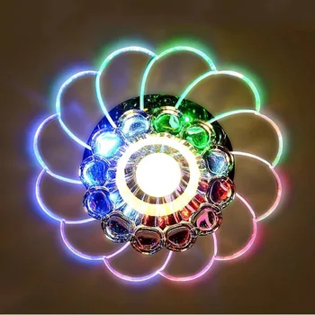 Mūsdienu Abažūrs Kristāla Griestu Gaismas 5W Krāsains LED Romantiska Griestu Gaismas lampas Dzīvojamā Istabā Foajē Veranda Apgaismojums Dekori