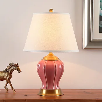 Mūsdienu Vienkāršas Amerikāņu Keramikas Galda Lampas Dzīvojamā Istaba, kabinets, Guļamistaba Gultas Lampa, Bezmaksas Piegāde Lampas Guļamistabas