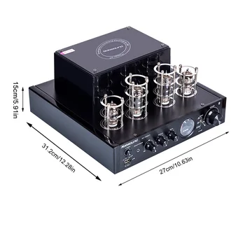 Nobsound MS-10Dhifi Stereo Pastiprinātāja Caurule Integrēta Hibrīda Vārstu Jaudas Pastiprinātāju - Bluetooth Jauninājums III Black