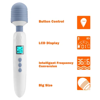 OLO Klitoru Stimulēt Sieviešu Masturbācija Massager 36 Ātruma LCD AV Stick Vibrators Apsildāmi G Spot Vibrators Burvju Zizli