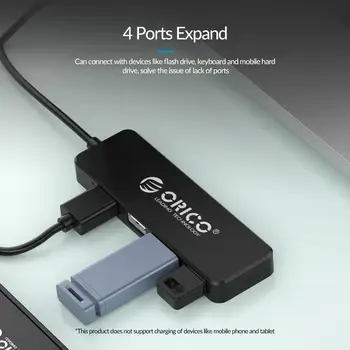 ORICO Mini 4 8 Port USB 2.0 HUB-High-speed USB Sadalītājs PC Datoru Piederumi Mac/Windows OTG HUB -Black/White