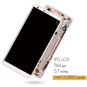 Oriģināls Par LG G6 H870 H870DS H872 LS993 VS998 US997 LCD Displejs, Touch Screen Digitizer Montāža ar rāmi G6 LCD Remonts Daļa