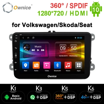 Ownice 2 Din K1 K2 Android 10.0 Octa Core Auto DVD Atskaņotājs Volkswagen Passat POLO, GOLF, Skoda, Sēdeklis 4G LTE Nerwork 32 GB ROM
