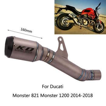 Par Ducati Monster 821 1200-2018 Motocikla Izpūtējs Titāna Sakausējuma Vidū Cauruļu Paslīdēt Uz Evakuācijas Nr. DB Killer Monster 1200