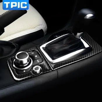 Par Mazda3 Axela. - 2016. Gada Auto Centrs Kontrolēt Pārnesumu pārslēgšanas paneļa dekoratīvā Oglekļa šķiedras pārsegs apdares lentes interjers, 3D uzlīmes
