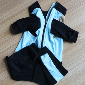 Pet Suns Jumpsuit Plānas Kokvilnas Kucēns Apģērbu Zilā Black Līmēšana Kombinezons Ar Garām Piedurknēm Pidžamu Mazie Suņi, Pūdelis Sporta Krekls