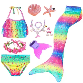 PrettyGirl Bērniem, Meitenēm, Peldēšana Nāru astes Nāriņas Kostīmu Cosplay Bērniem Peldkostīmu Fantasy Beach Bikini var pievienot Monofin Fin