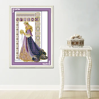 Prieks svētdiena attēls stila līgava ar ziedu krustdūrienu izšūšanas dizainus audekls gleznošanai