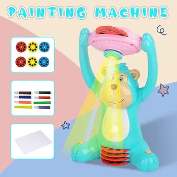 Pērtiķis Formas Zīmēšanas Projektoru Rotaļlietas Bērniem Krāsošanas Mašīna Plastmasas Kids Izglītojošās Mācību Rotaļlietas Radošo Game Boy Dāvanu