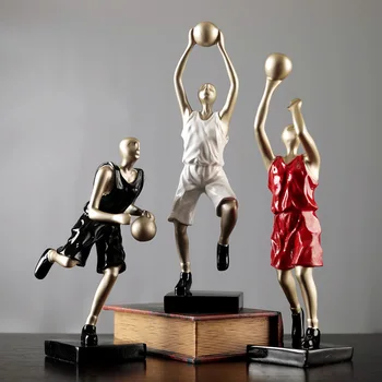 Radošā vienkārši mūsdienu basketbola skaitļi skulptūru dekoratīvi mākslas dzīvojamā istaba mājas mīksto rotājumi nieciņiem