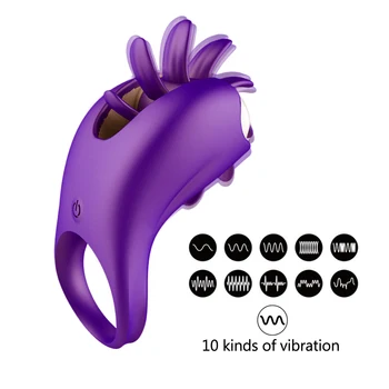 Rotācijas Mutvārdu Vibrators Mēles Laiza Maksts Klitoru Stimulēt G-spot Masāža Seksa Rotaļlietas Vīriešiem Dzimumlocekļa Gredzens Vibrators