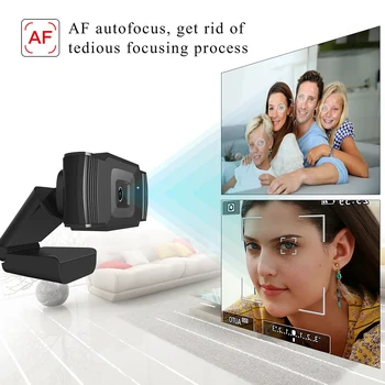 S70 5 Megapikseļu Auto Focus HD Webcam 1080P DATORU Web Kameras USB Cam Video Konference ar Mikrofonu, lai Portatīvo Datoru