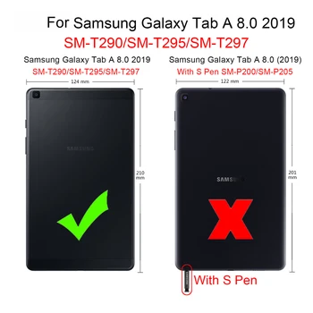 Samsung Galaxy Tab 8.0 2019 SM T290 T295 Gadījumā EVA Putu Triecienizturīgs 3D Multiplikācijas filmu Panda Bērniem Drošu Pārnēsājams Rokturis Stāvēt Vāciņu
