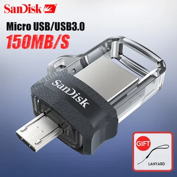 SanDisk OTG USB Flash Drive 32GB 3.0 16GB Dual Mini Pildspalva Diskus 64GB, 128GB PenDrives PC un Android telefoniem, Bezmaksas piegāde